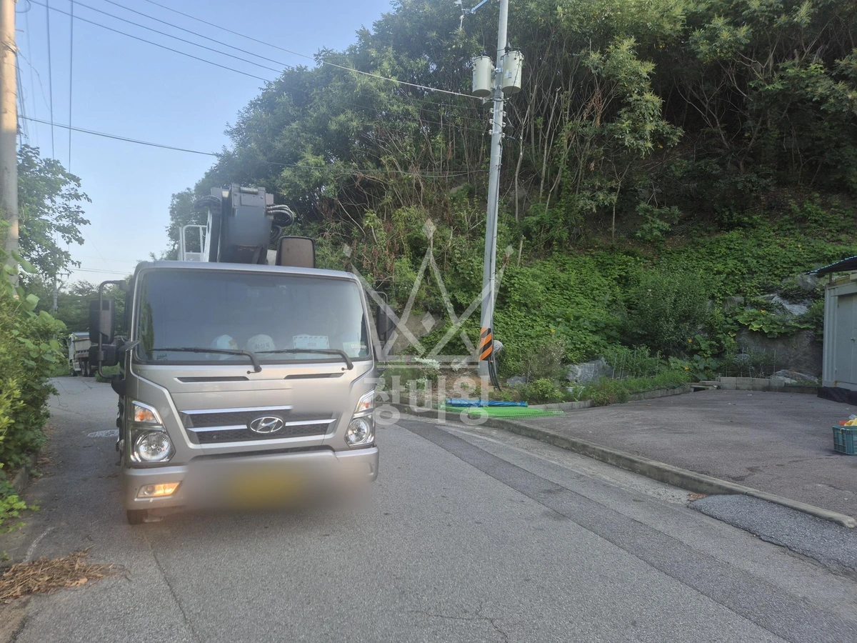 충남 아산시 음봉면 3.5톤 스카이차 작업 현장 도착사진