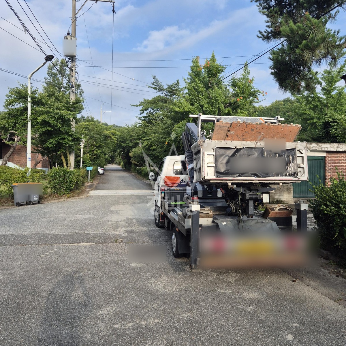 경기 이천시 모가면 1톤 스카이차 작업 현장 도착사진