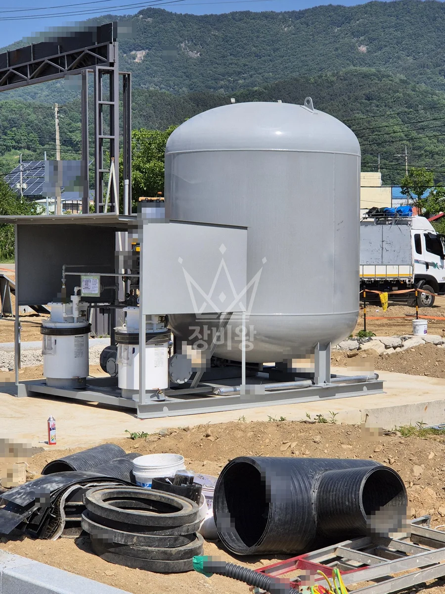 충북 옥천군 청산면 5톤 크레인 LPG 탱크 탱크 하역 작업완료사진 1