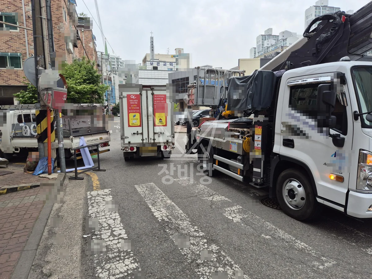 인천 서구 마전동 3.5톤 스카이차 작업 현장 도착사진