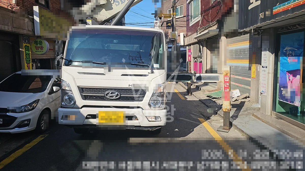 서울 서대문구 남가좌동 3.5톤 스카이차 데스리(난간)작업 작업사진 2