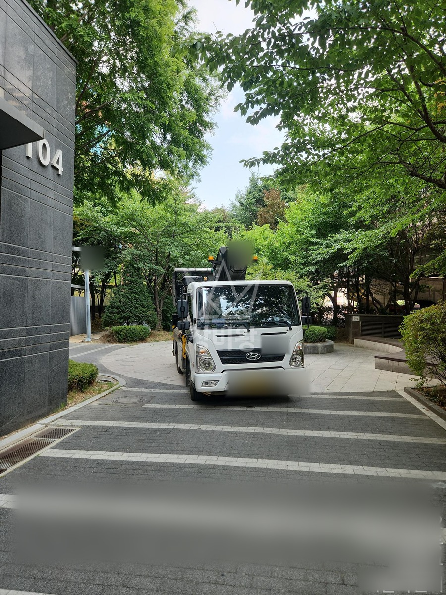 서울 마포구 하중동 3.5톤 스카이차 수목방제 작업완료사진 1
