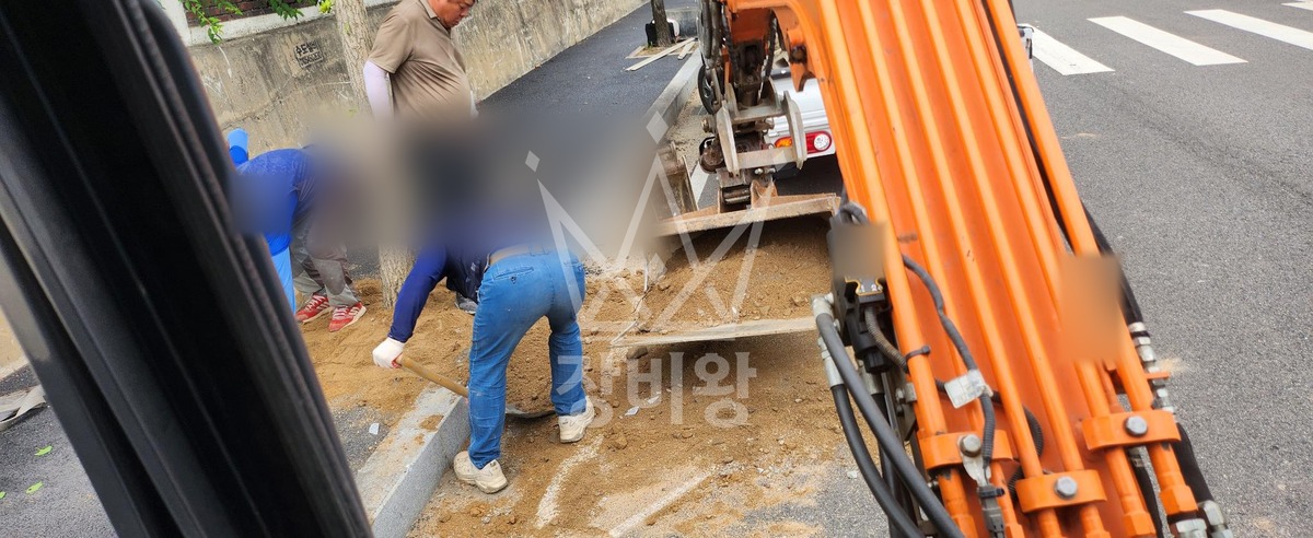 충북 옥천군 옥천읍 포크레인(굴착기) 나무뿌리제거 작업사진 2