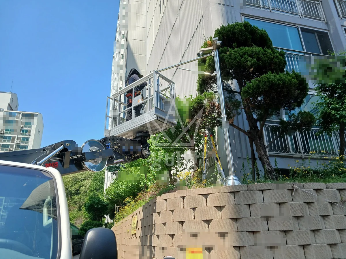 인천 남동구 만수동 1톤 스카이차 외곽 카메라 3대 장착 작업사진 1