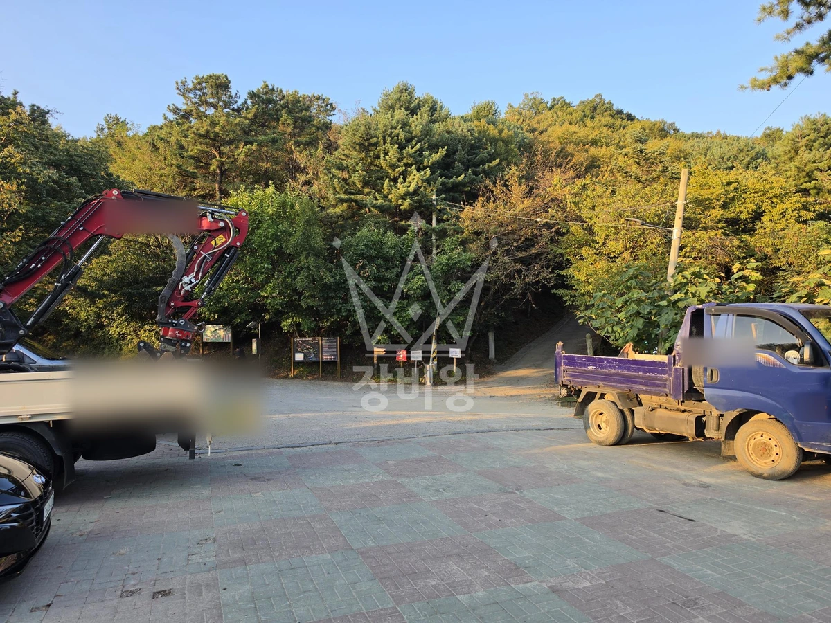 경기 오산시 지곶동 포크레인(굴착기) 작업 현장 도착사진