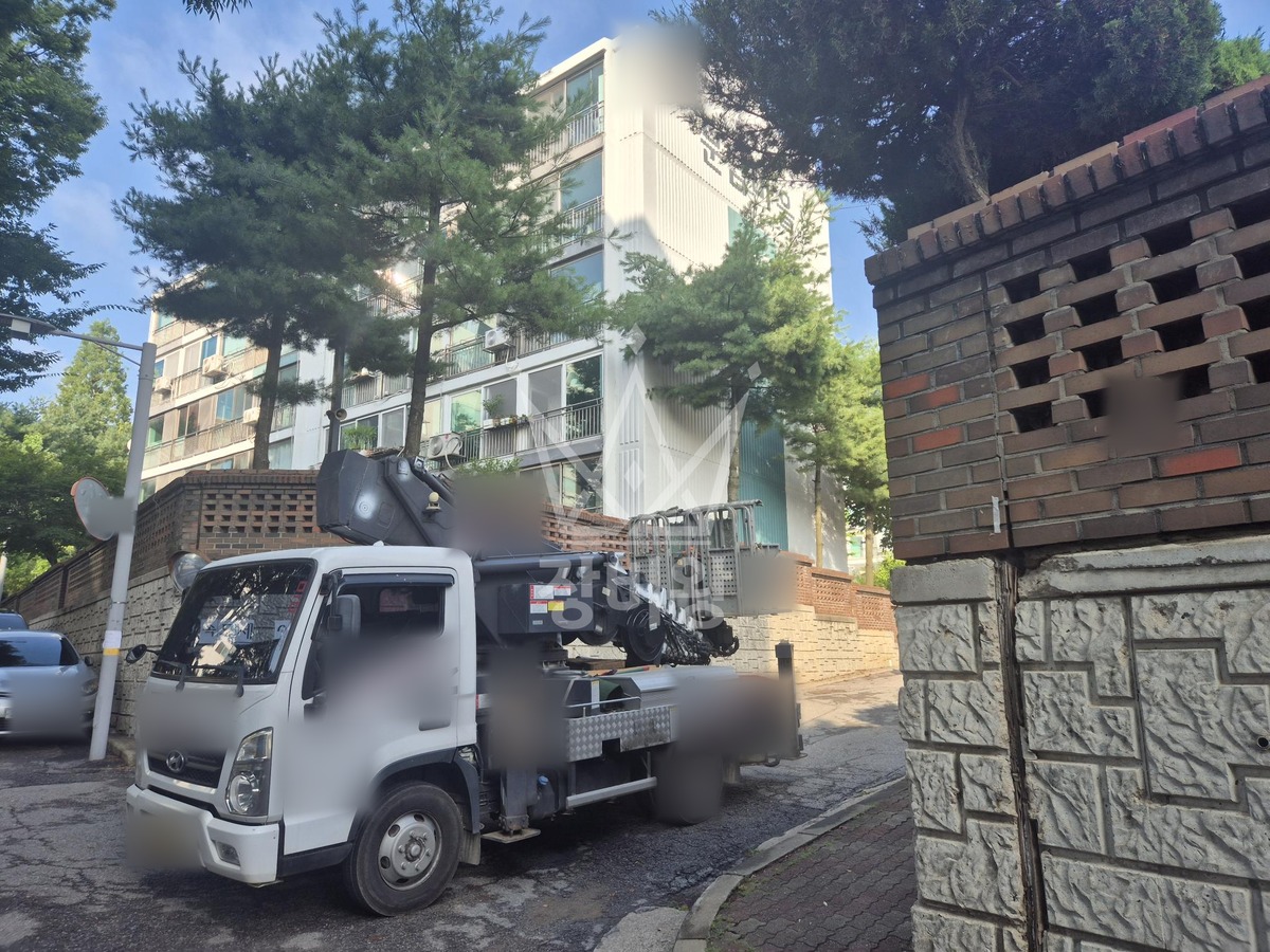 인천 연수구 연수동 3.5톤 스카이차 작업 현장 도착사진