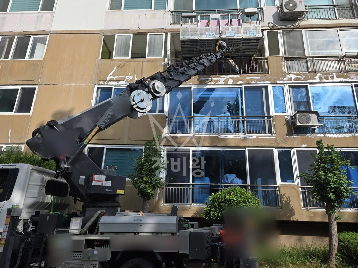 전남광주 목포시 산정동 3.5톤 스카이차 샤시내림/시공 작업사진 1