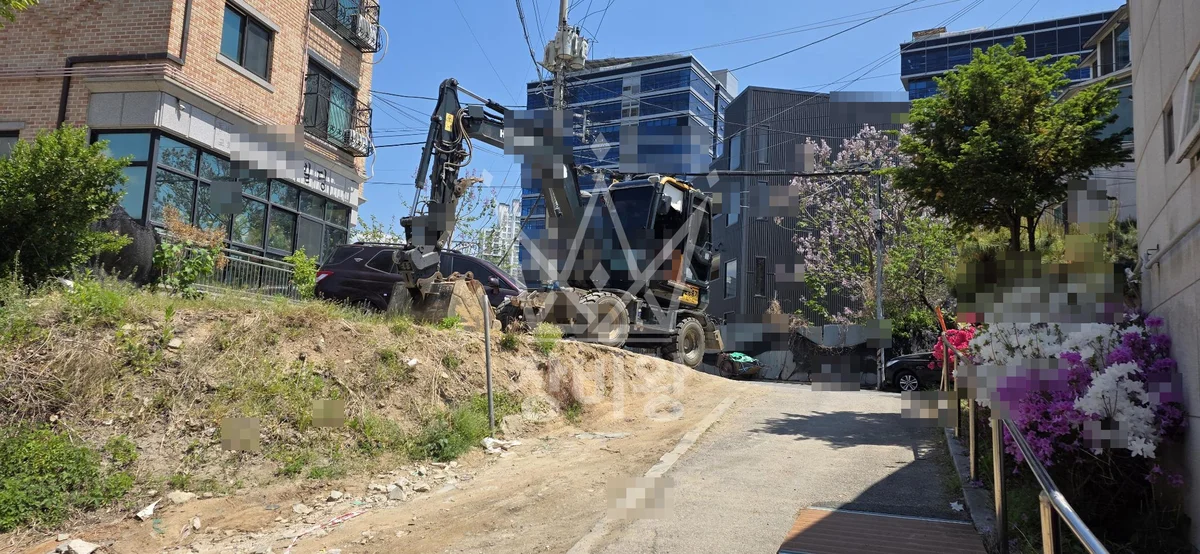 서울 중랑구 신내동 굴착기(포크레인) 작업 현장 도착사진