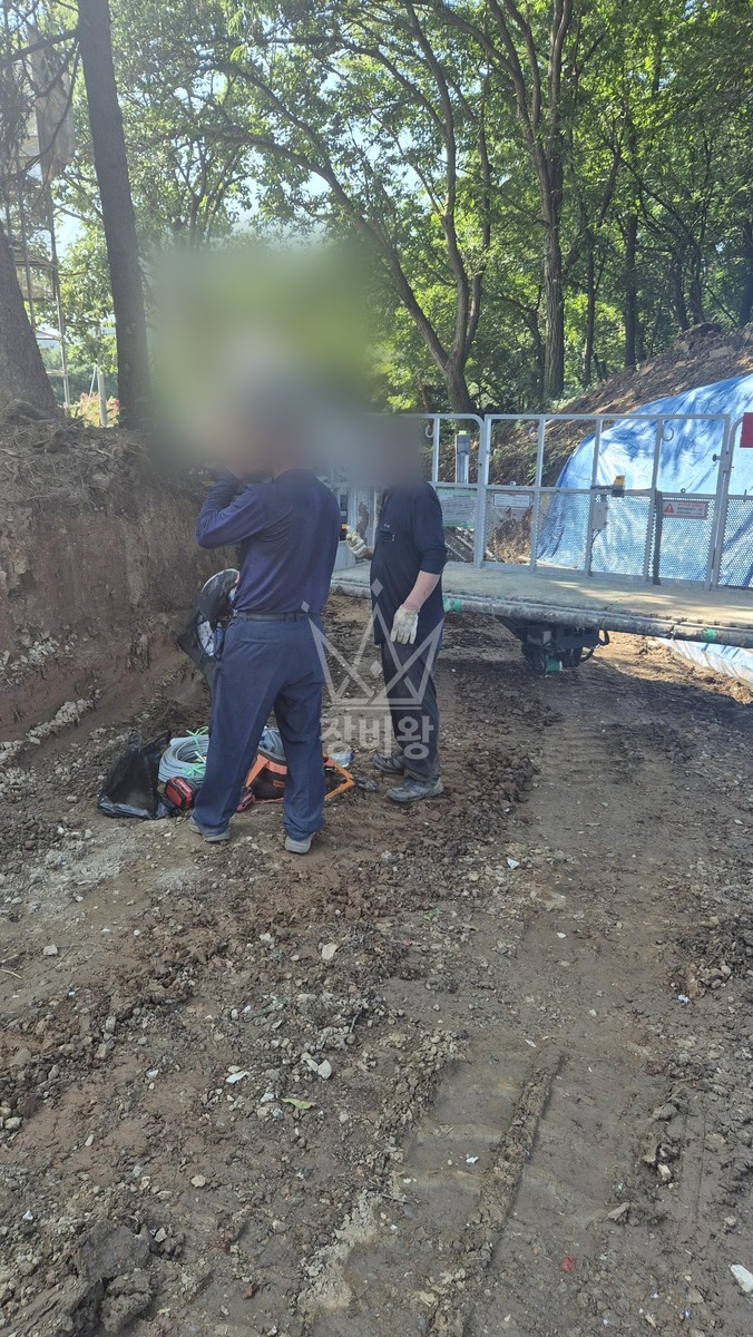 경기 군포시 속달동 3.5톤 스카이차 나무로프작업 작업사진 1