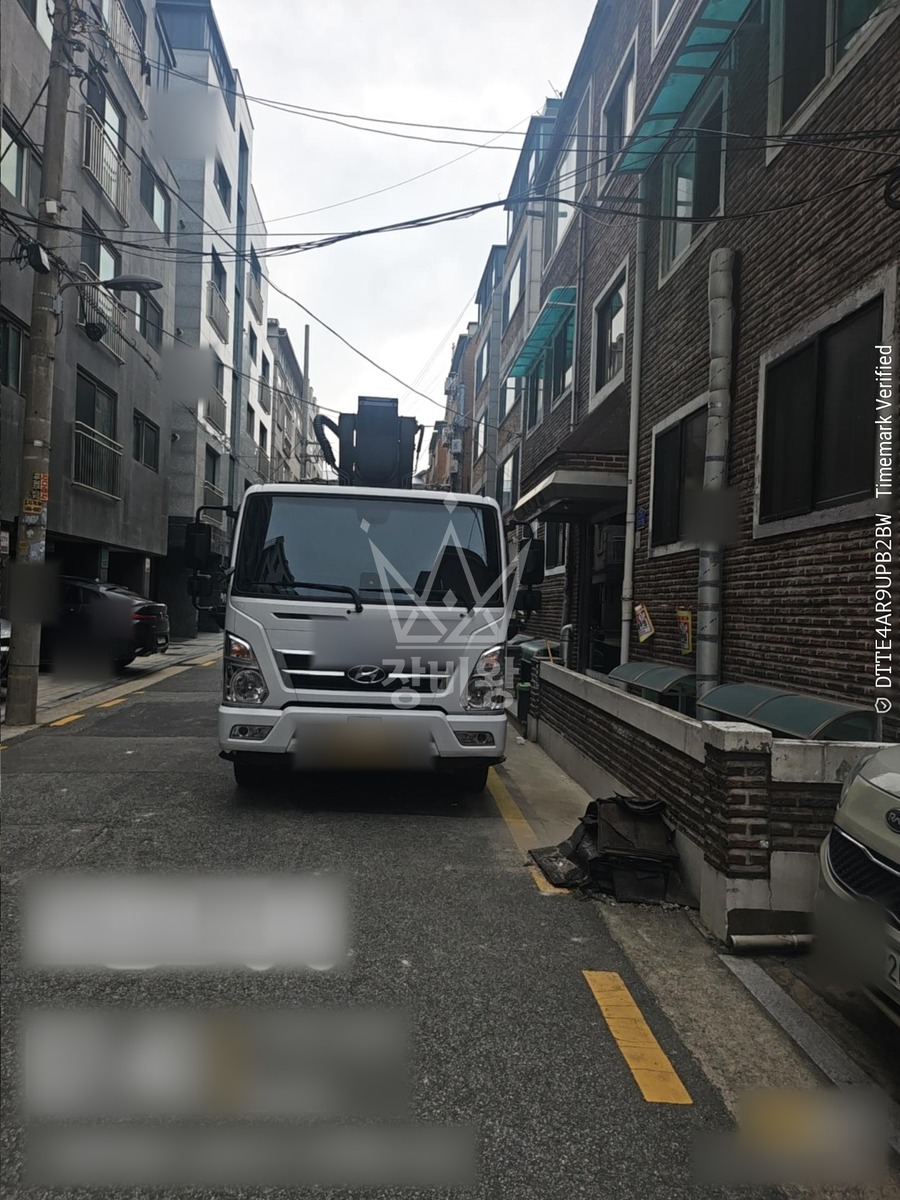 서울 송파구 가락동 3.5톤 스카이차 작업 현장 도착사진