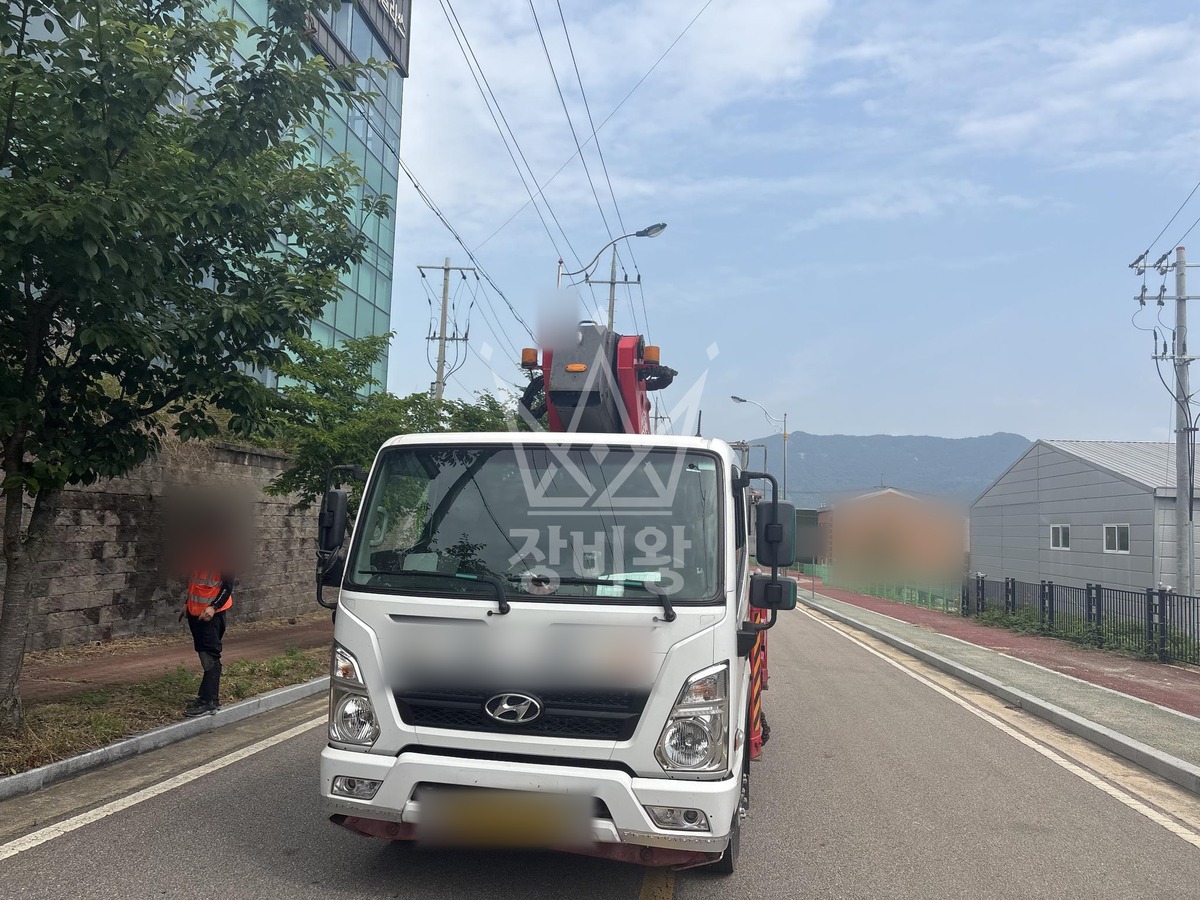 충북 옥천군 청산면 1톤 스카이차 작업 현장 도착사진
