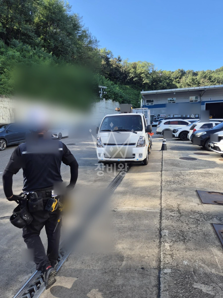 충남 공주시 탄천면 3.5톤 스카이차 cctv 설치 작업완료사진 1