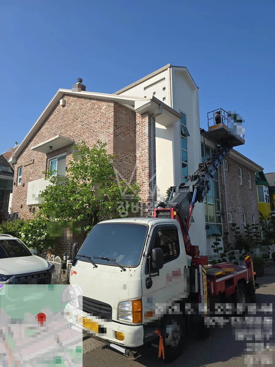 경기 고양시 일산동구 2.5톤 스카이차 옥상자재양중 작업사진 3