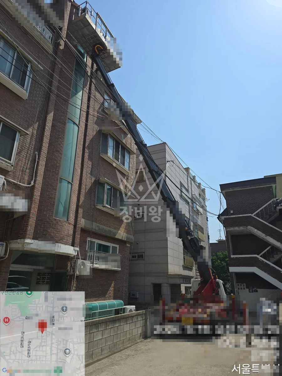 서울 은평구 역촌동 2.5톤 스카이차 조적벽 실리콘작업 작업사진 1