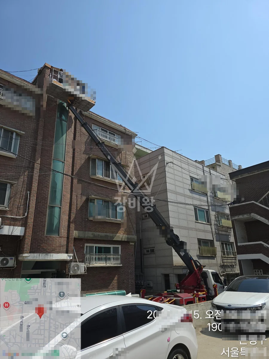 서울 은평구 역촌동 2.5톤 스카이차 조적벽 실리콘작업 작업사진 2