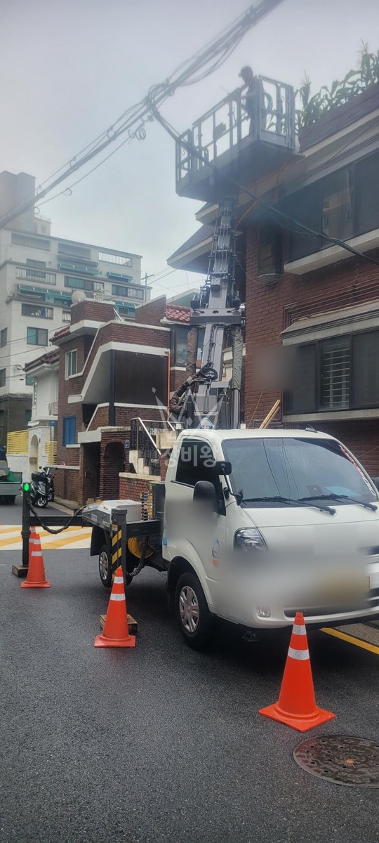 서울 은평구 응암동 1톤 스카이차 싱글 작업 작업사진 2