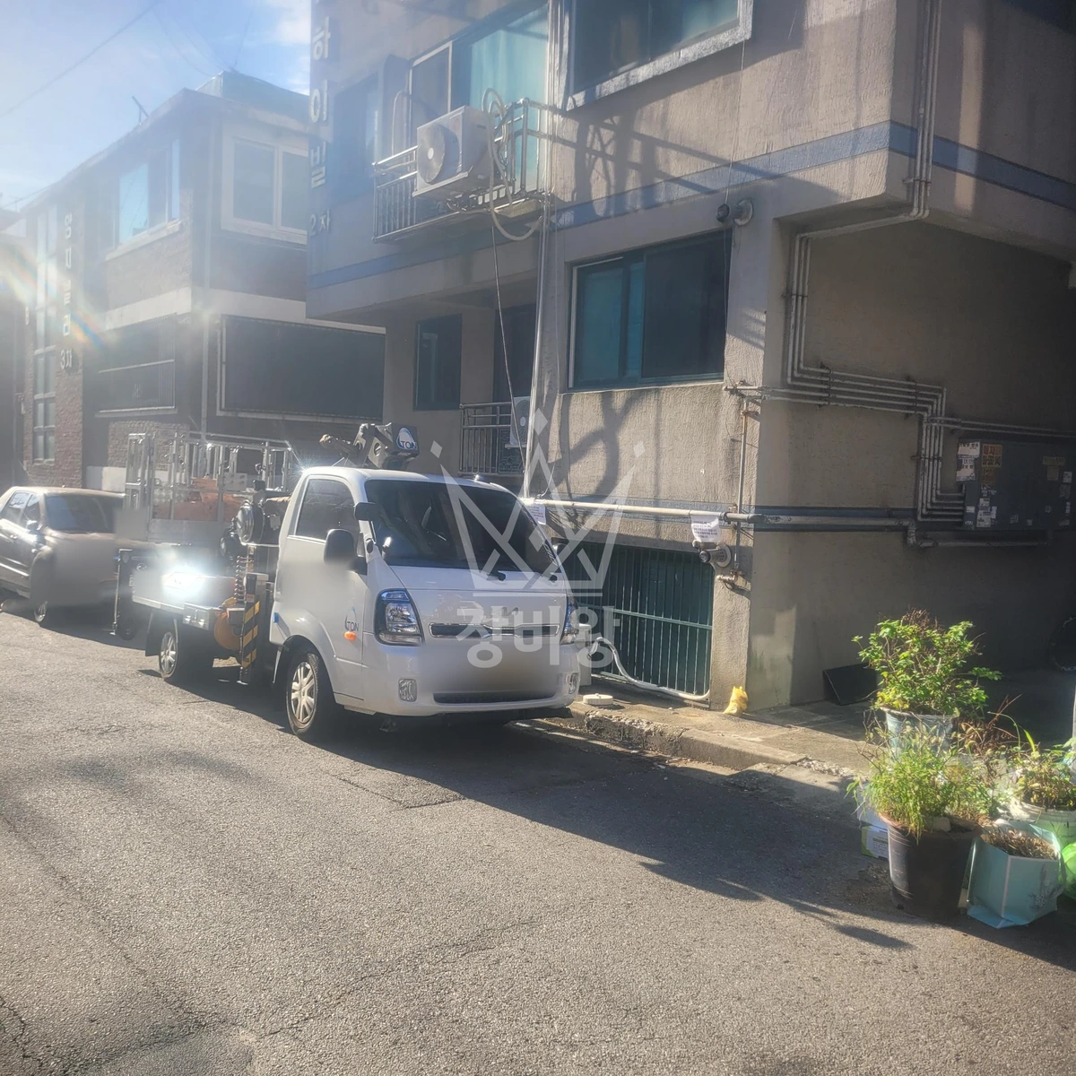 경기 광명시 소하동 1톤 스카이차 작업 현장 도착사진