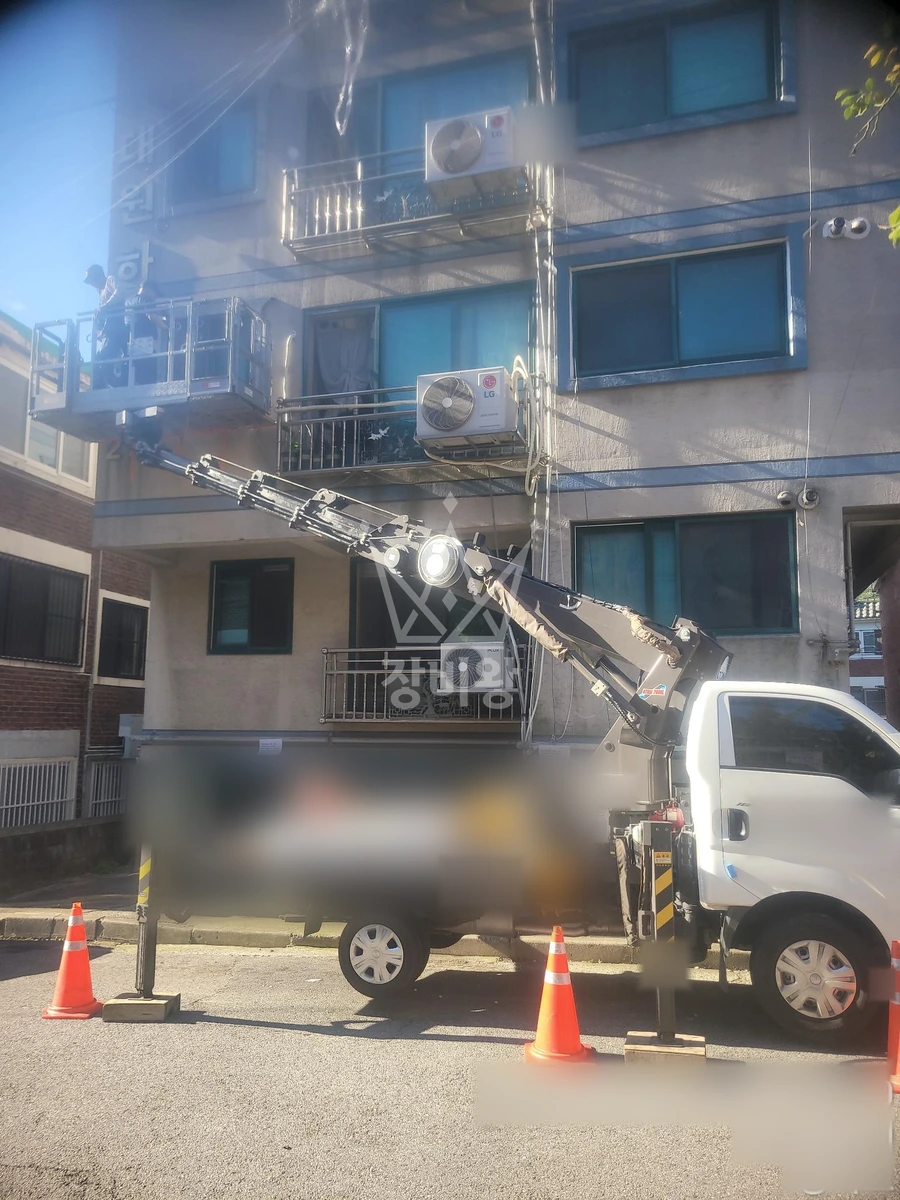 경기 광명시 소하동 1톤 스카이차 창문누수 작업사진 3