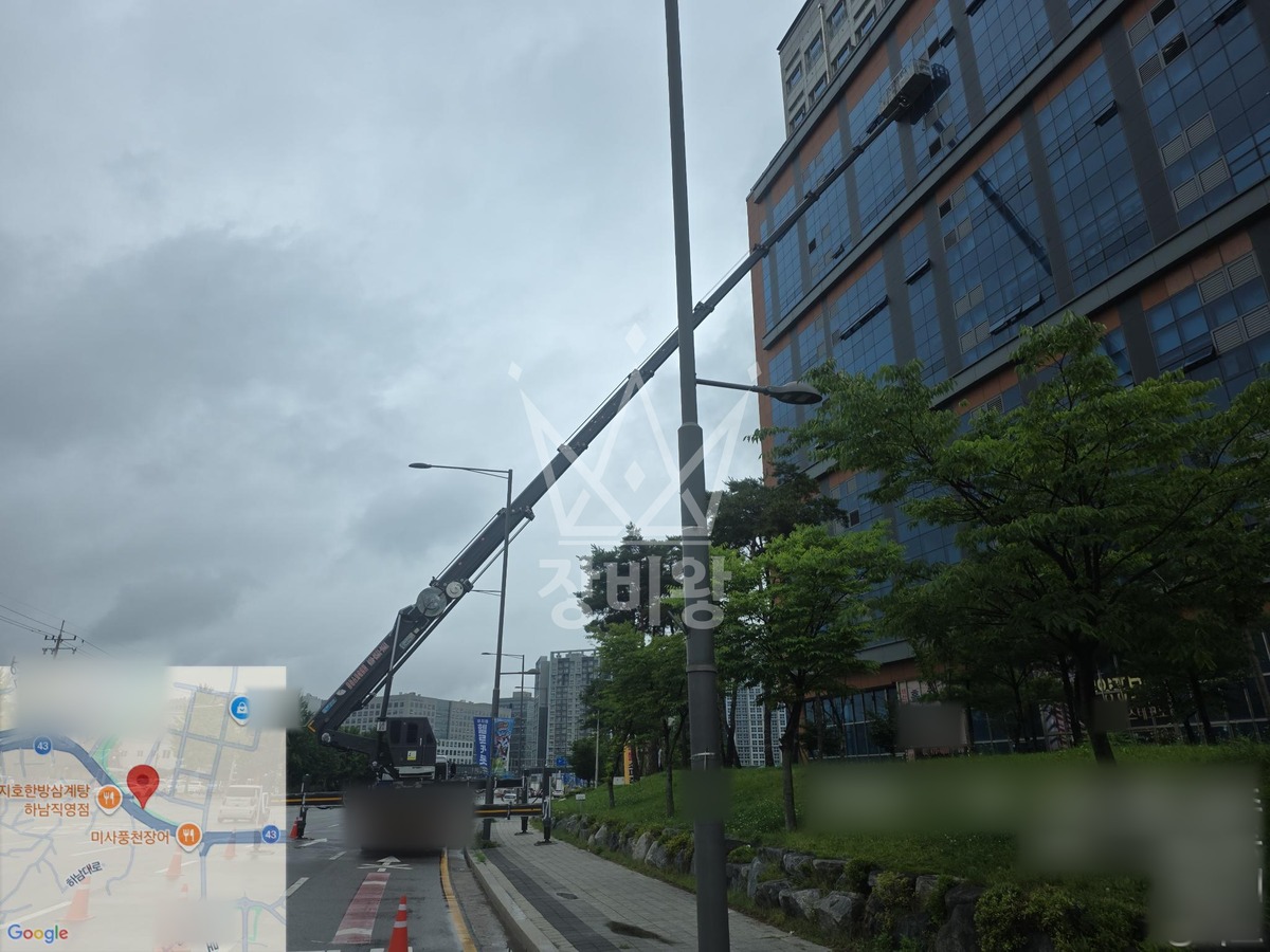 경기 하남시 풍산동 17톤 스카이차 유리교체 작업사진 3