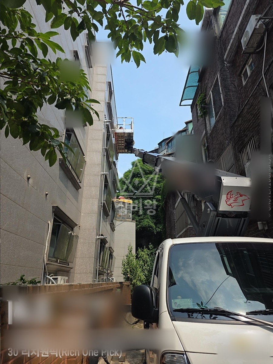 서울 서대문구 창천동 1톤 스카이차 실외기 조정 작업 작업사진 2