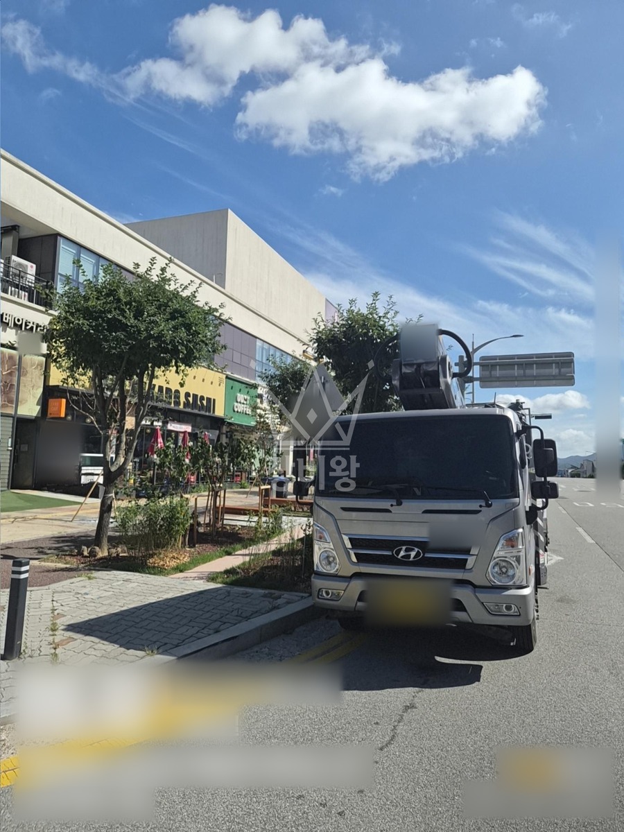 충북 음성군 맹동면 3.5톤 스카이차 작업 현장 도착사진