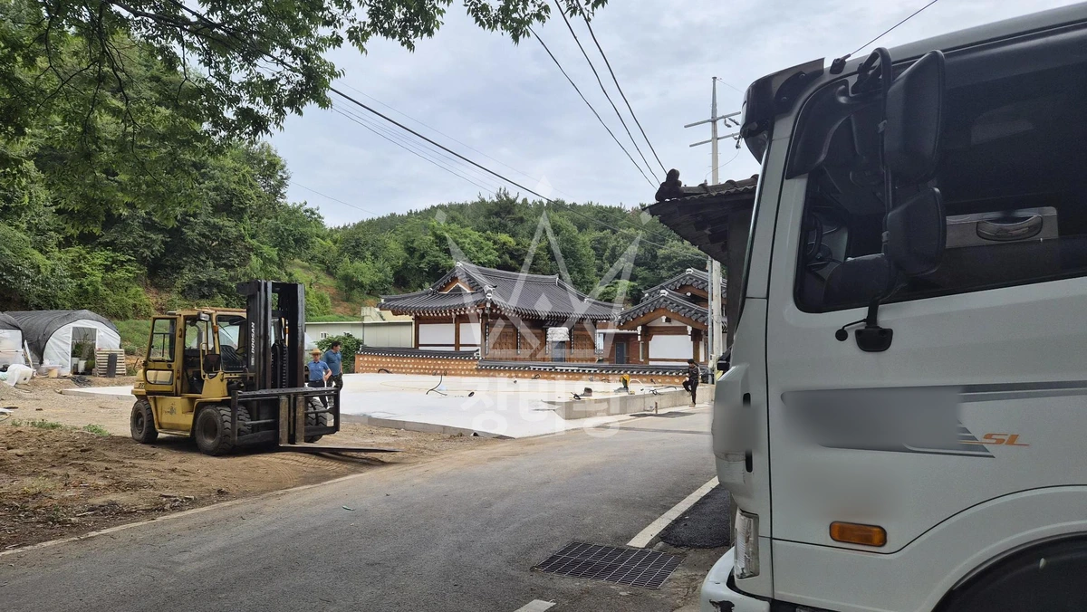 경남 진주시 진성면 5톤 크레인 작업 현장 도착사진