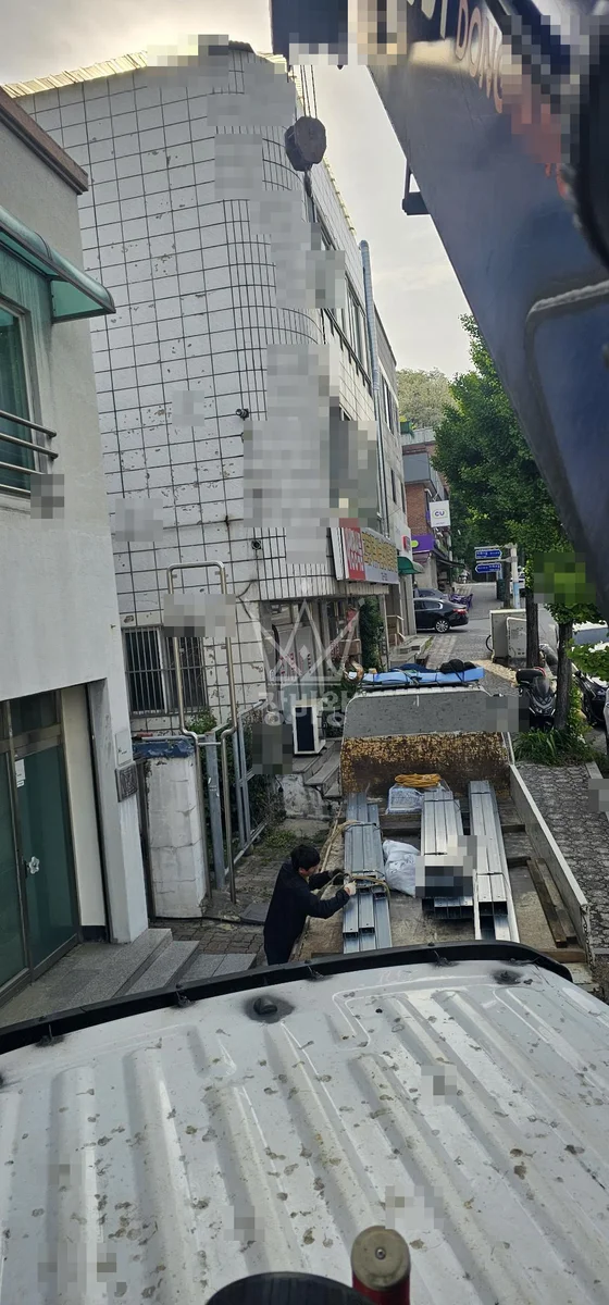 강원 원주시 단계동 5톤 크레인 태양광자재양중 작업사진 3