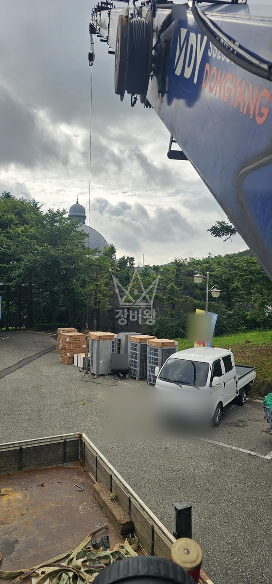 경기 광주시 곤지암읍 5톤 크레인 에어컨실외기 내리고 올리고 작업사진 1