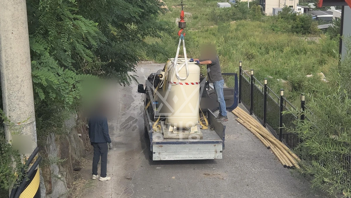 경기 동두천시 송내동 5톤 크레인 LPG 통 철거 작업완료사진 1