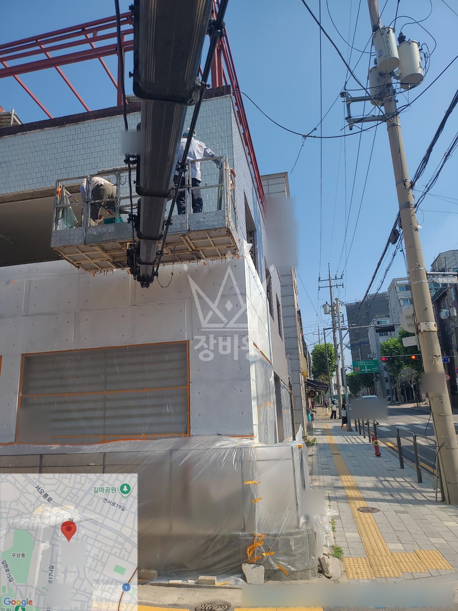 서울 은평구 구산동 1톤 스카이차 외벽 페인트 작업사진 2