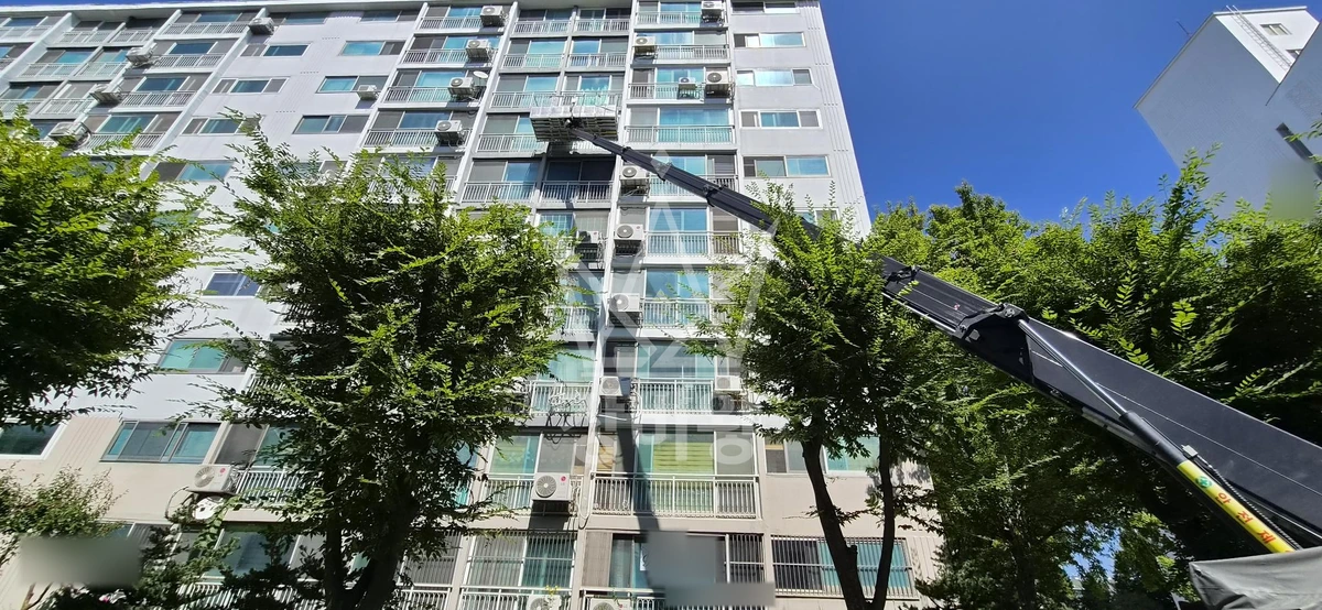 경기 시흥시 정왕동 3.5톤 스카이차 에어컨실외기-방진패드 작업사진 2