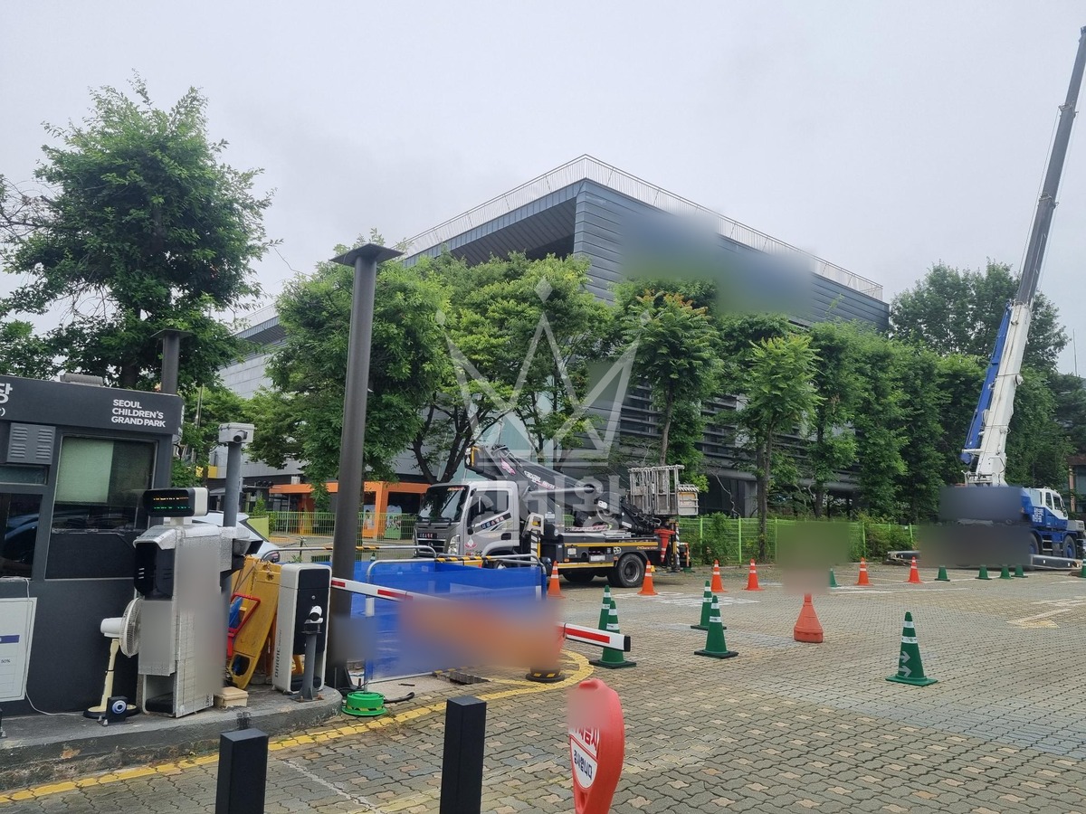 서울 광진구 능동 3.5톤 스카이차 작업 현장 도착사진
