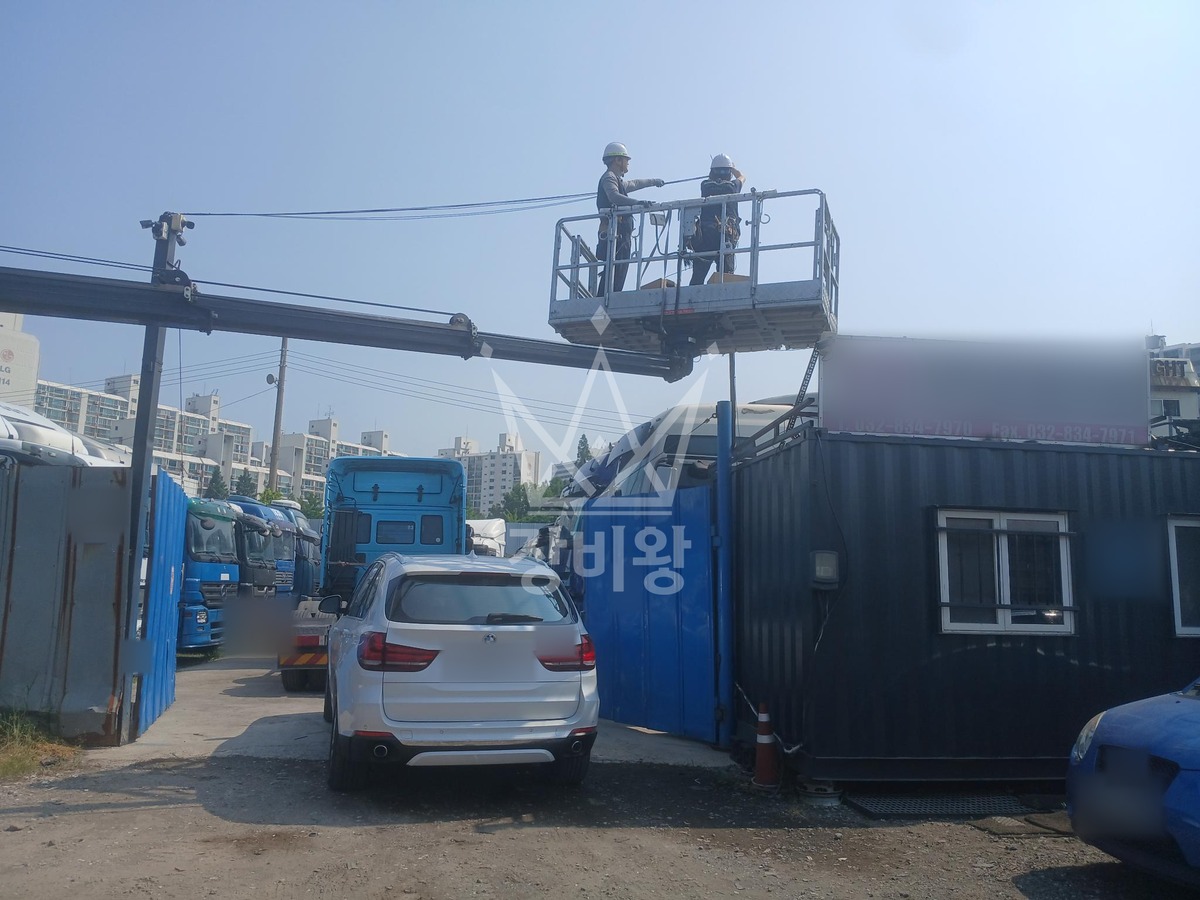 인천 연수구 옥련동 1톤 스카이차 cctv 설치 작업사진 1