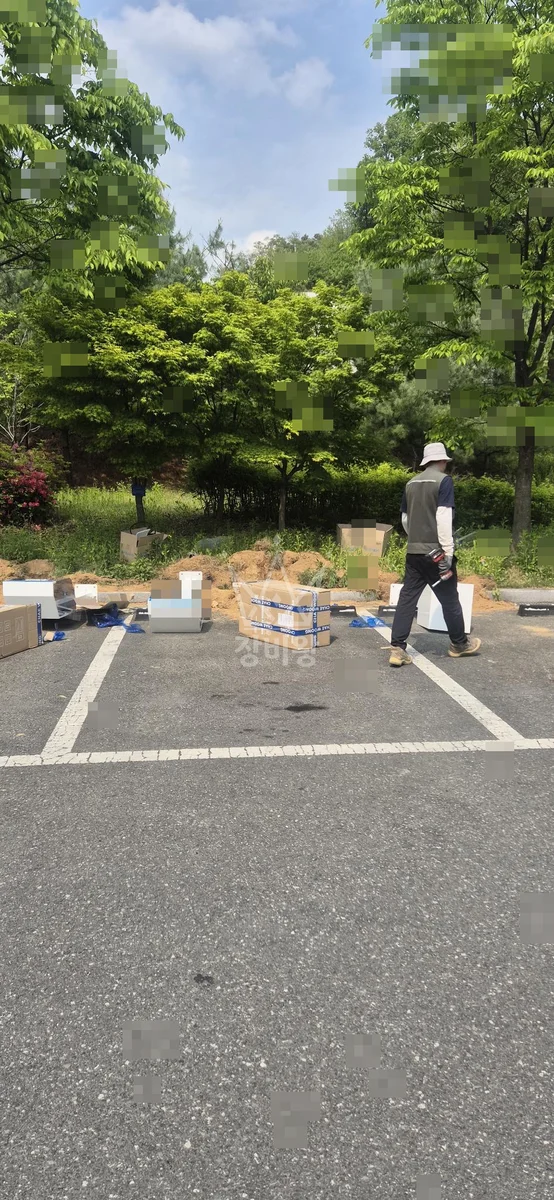 강원 원주시 태장동 포크레인(굴착기) 전기차충전기옆 바닥작업 작업사진 2