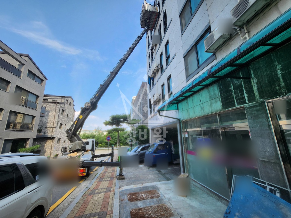 경기 남양주시 별내동 3.5톤 스카이차 실외기설치 작업사진 1