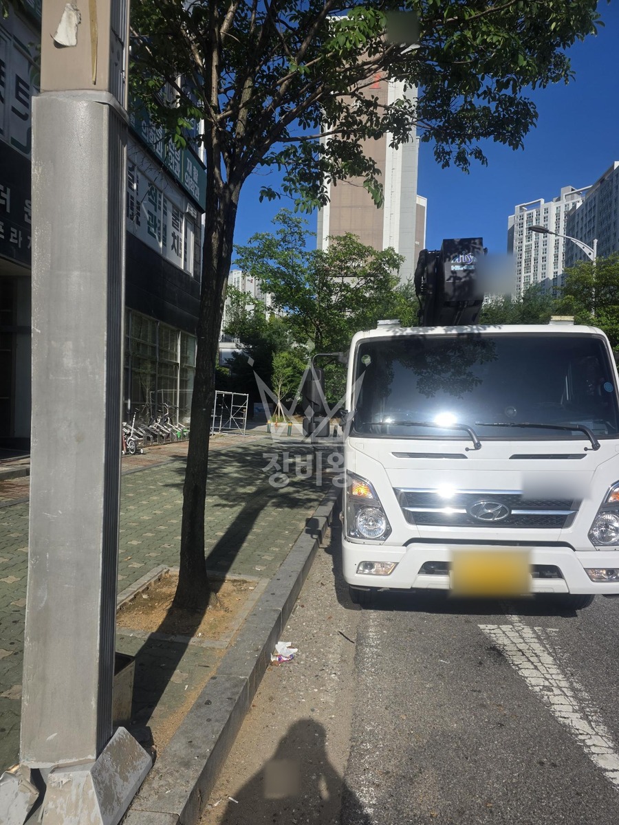 충남 아산시 둔포면 3.5톤 스카이차 작업 현장 도착사진