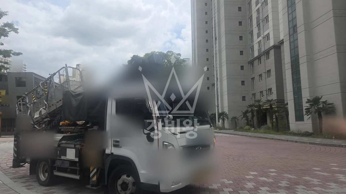 전남광주 순천시 해룡면 3.5톤 스카이차 작업 현장 도착사진