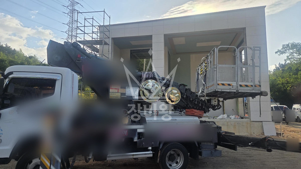 전남광주 광양시 마동 5톤 스카이차 작업 현장 도착사진