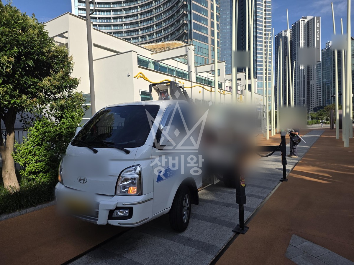 부산 해운대구 중동 1톤 스카이차 작업 현장 도착사진