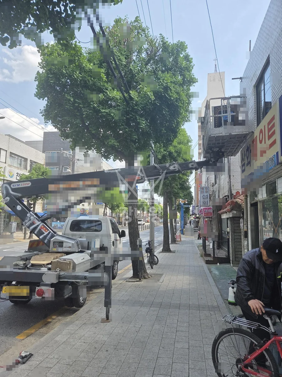 서울 금천구 독산동 1톤 스카이차 간판 작업사진 3