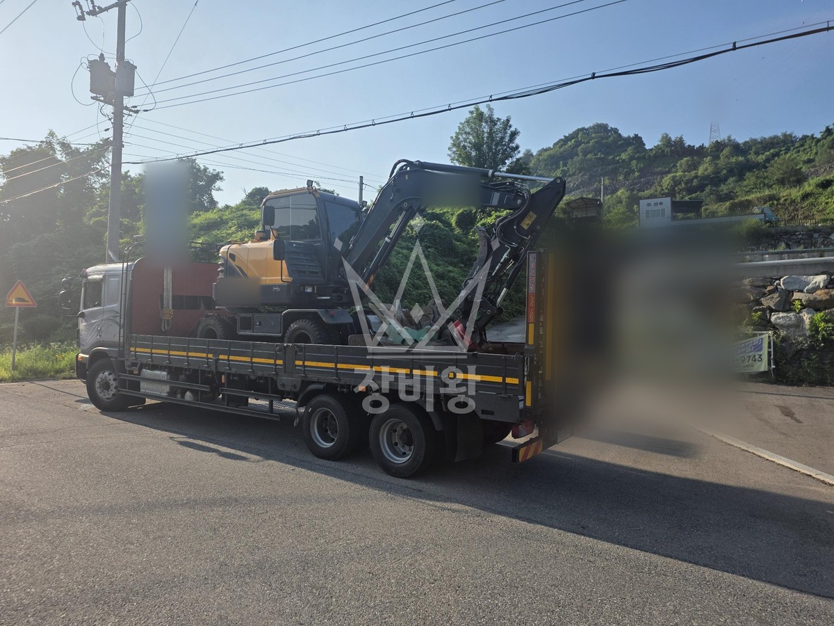 충북 청주시 서원구 현도면 포크레인(굴착기) 작업 현장 도착사진