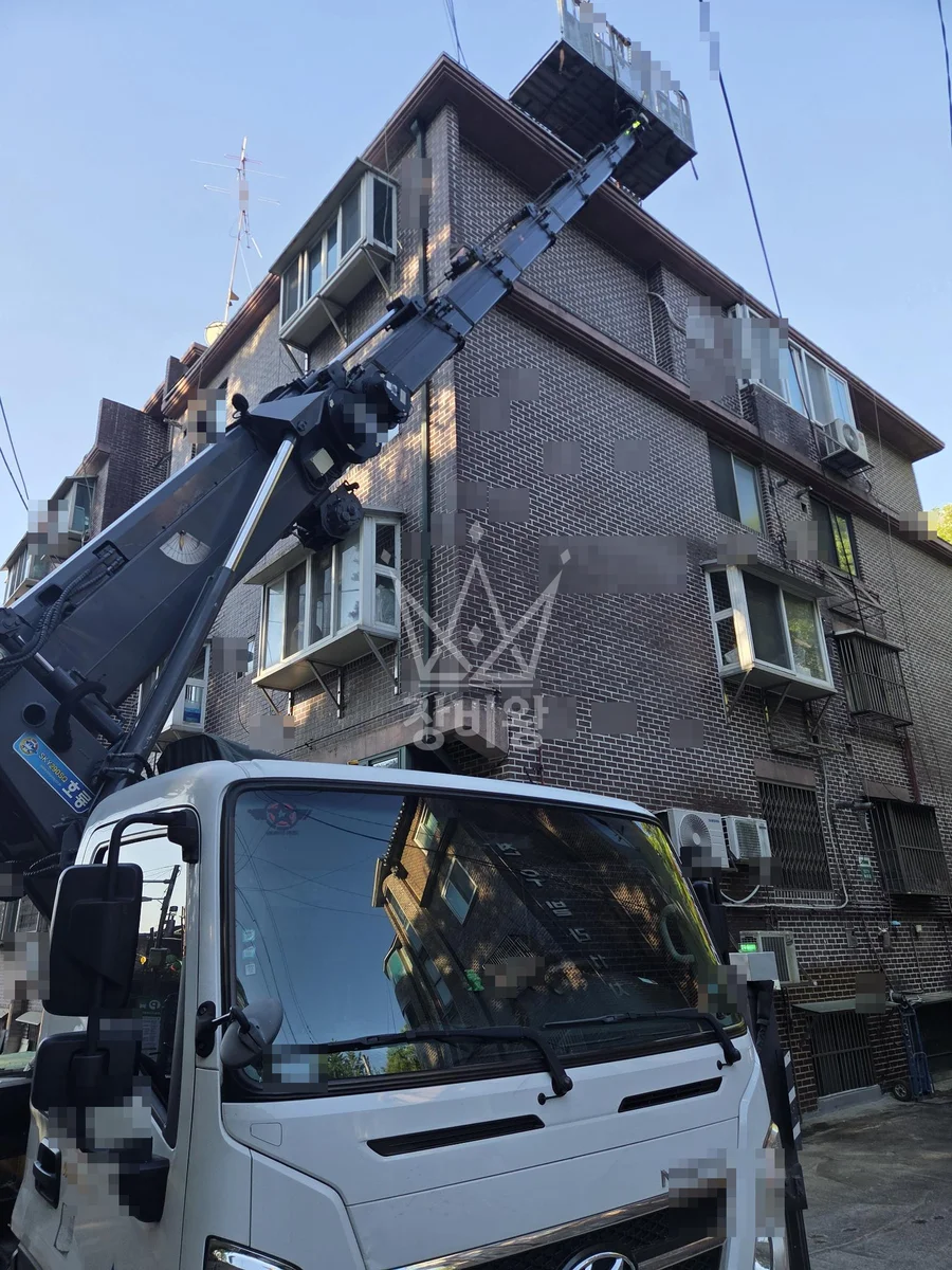 서울 도봉구 방학동 3.5톤 스카이차 작업 현장 도착사진