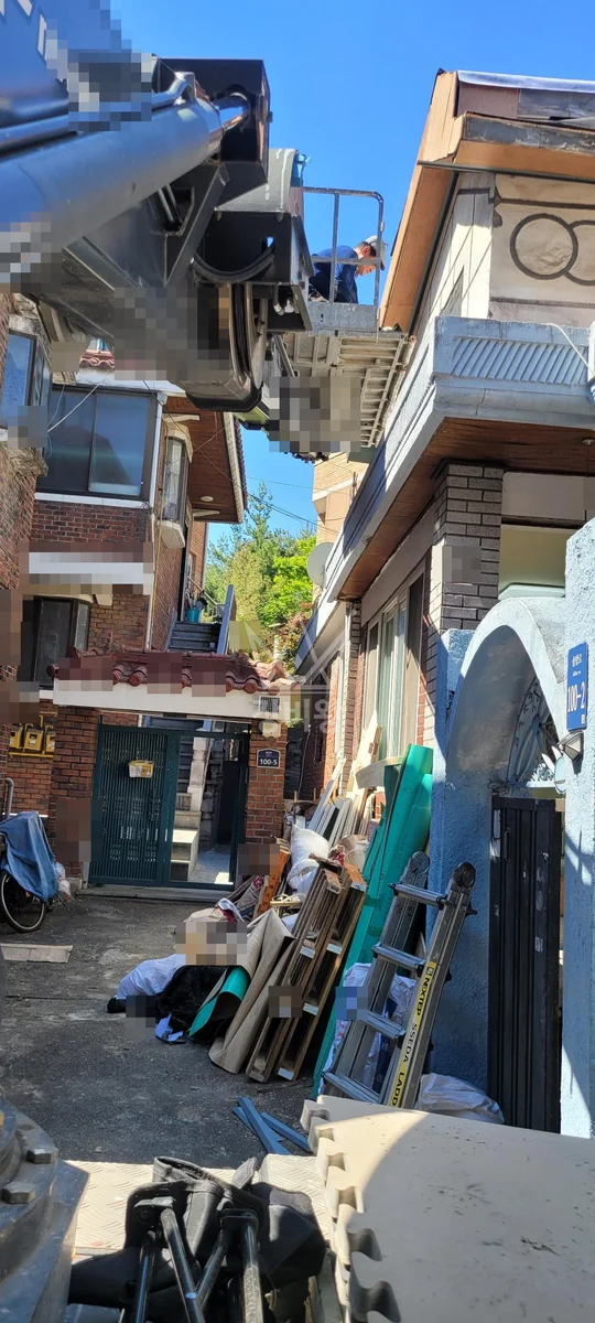서울 동작구 사당동 1.2톤 스카이차 물반이 작업사진 3