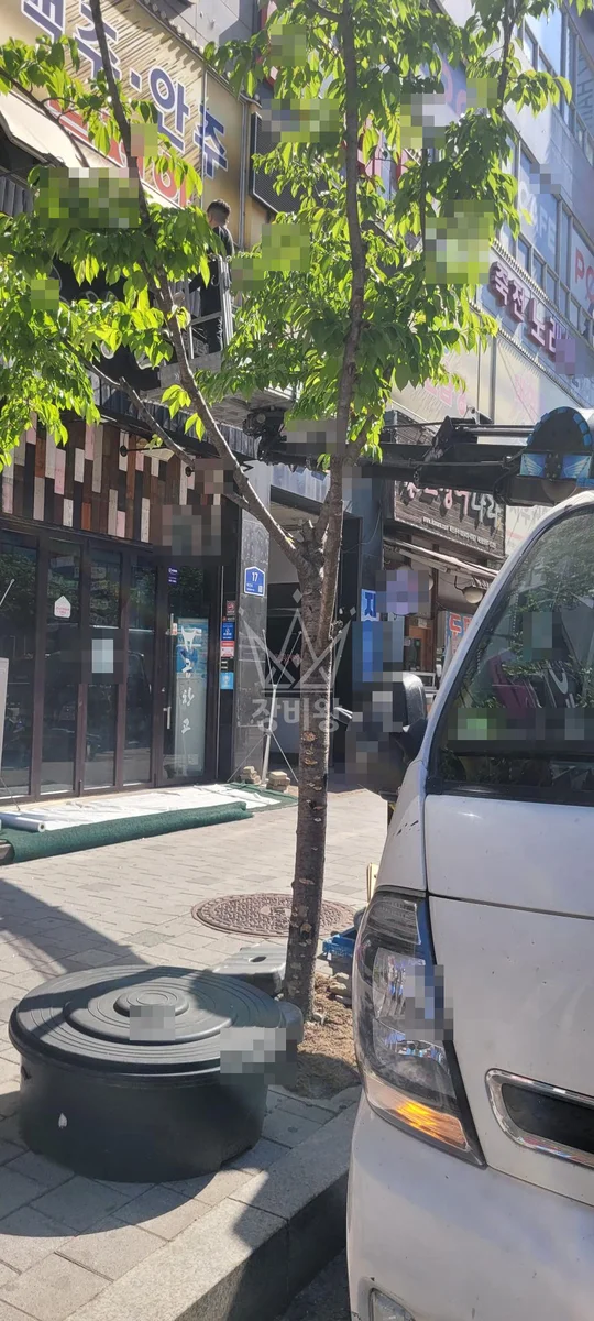 경기 용인시 기흥구 1톤 스카이차 간판작업 작업사진 1