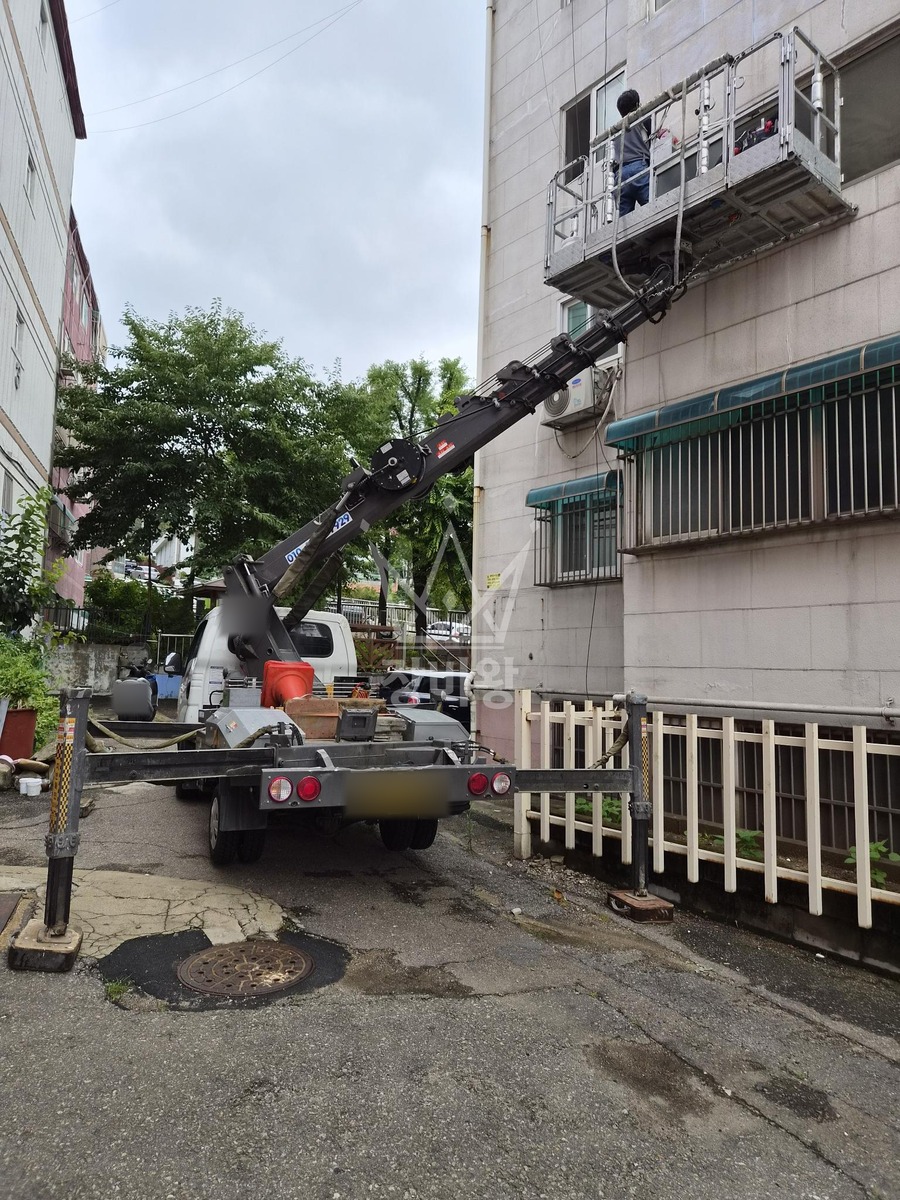 인천 제물포구 도원동 1톤 스카이차 작업 현장 도착사진