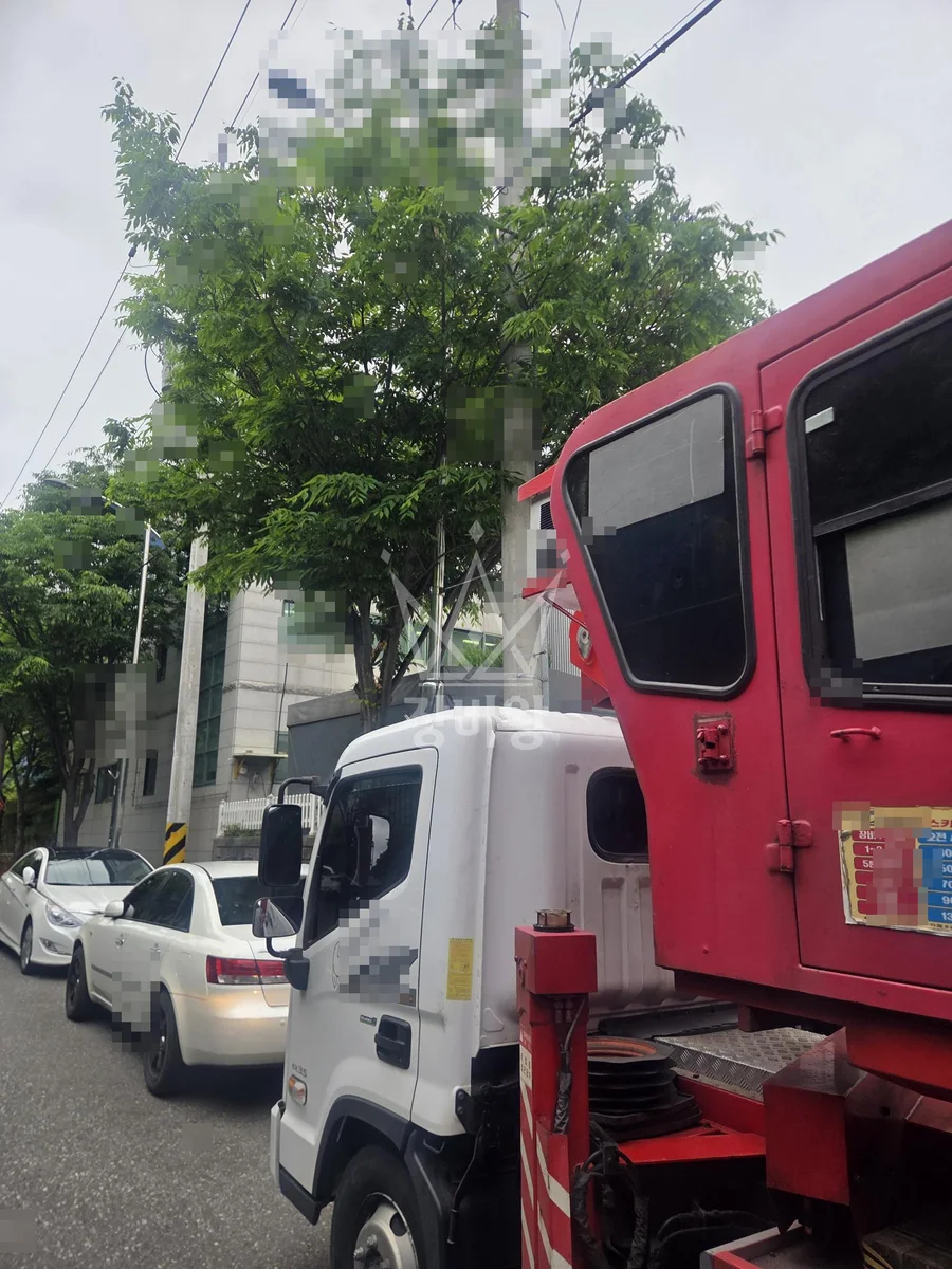 경북 칠곡군 왜관읍 3.5톤 스카이차 작업 현장 도착사진
