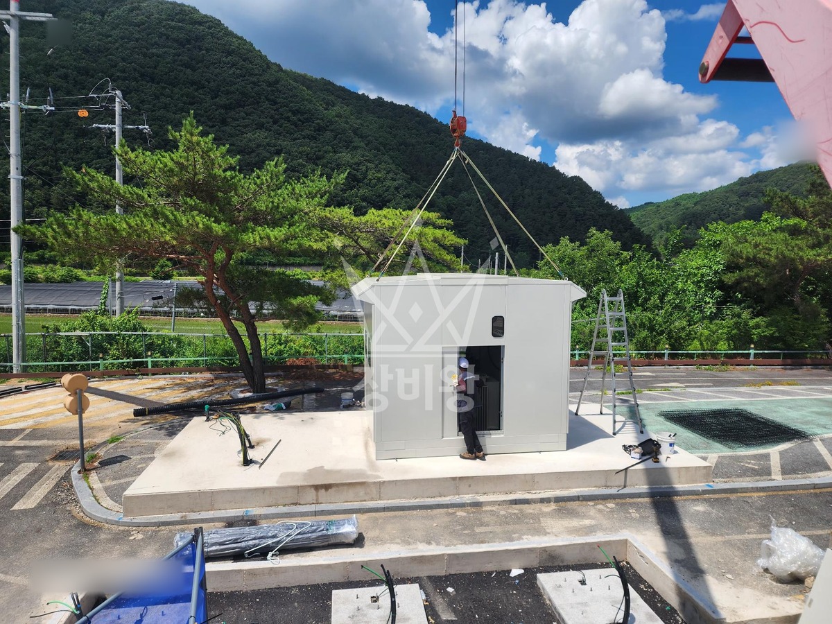 충남 논산시 벌곡면 5톤 크레인 자재양중 작업완료사진 1
