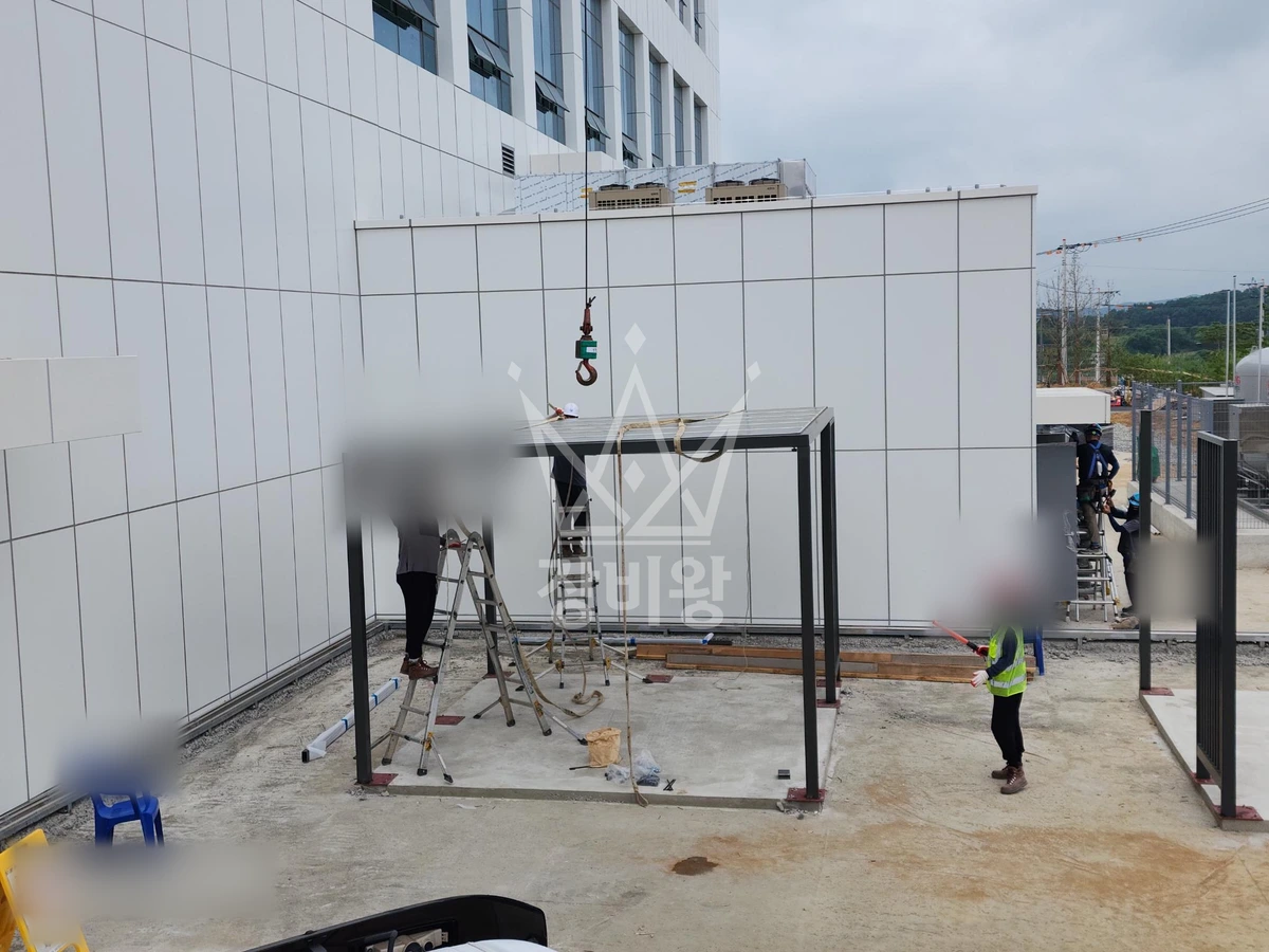 세종시 소정면 5톤 크레인 지붕양중 작업사진 2