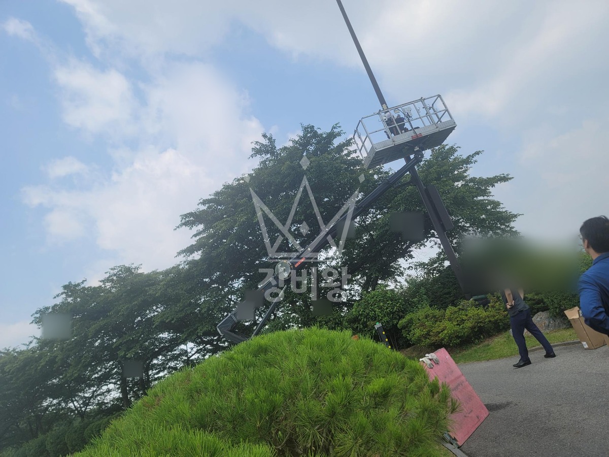 경기 파주시 광탄면 1톤 스카이차 cctv 설치 작업사진 1