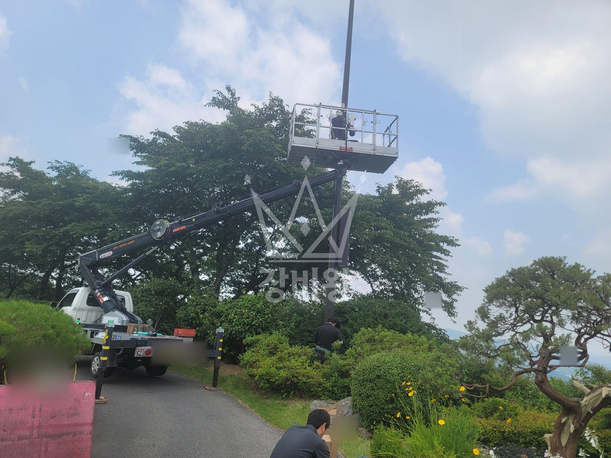 경기 파주시 광탄면 1톤 스카이차 cctv 설치 작업사진 3